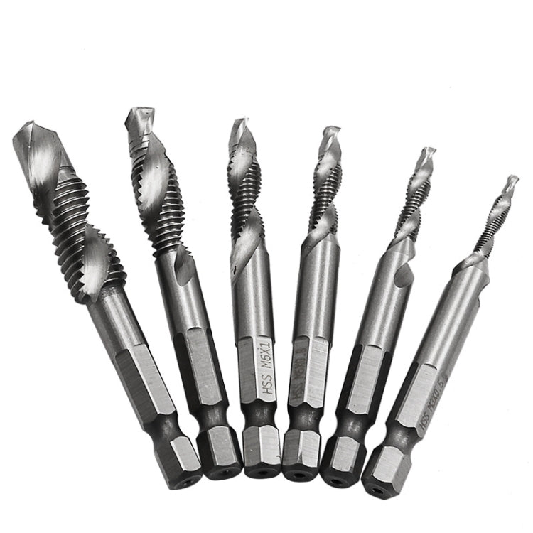 6 PCS / Set HSS Multi-Function Integrated Composite Tap Hole Tapping Chamfering - Drill & Drill Bits by PMC Jewellery | Online Shopping South Africa | PMC Jewellery