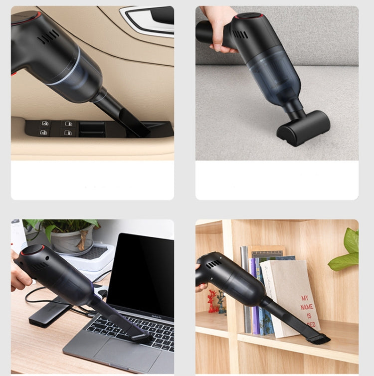 SHANEN 120W 8000Pa Car Vacuum Cleaner Car Wireless Charging High-Power Powerful Mini Handheld Vacuum Cleaner Black - Vacuum Cleaner by PMC Jewellery | Online Shopping South Africa | PMC Jewellery | Buy Now Pay Later Mobicred