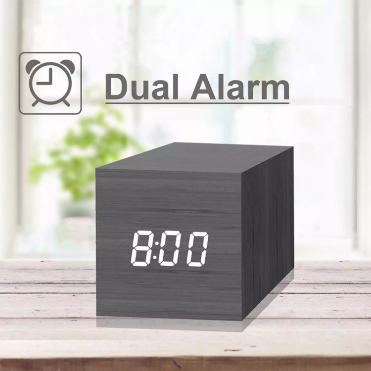 Multicolor Sounds Control Wooden Clock Modern Digital LED Desk Alarm Clock Thermometer Timer White Red - Alarm Clocks by PMc TechLife | Online Shopping South Africa | PMc TechLife | Buy Now Pay Later Mobicred