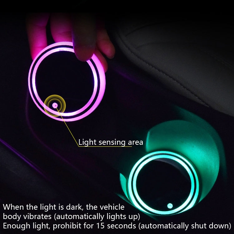 2 PCS Car LED Luminous Water Coaster Car Atmosphere Light USB Charging Non-Slip Coaster - Car Drink Holders by PMC TechLife | Online Shopping South Africa | PMC TechLife | Buy Now Pay Later Mobicred