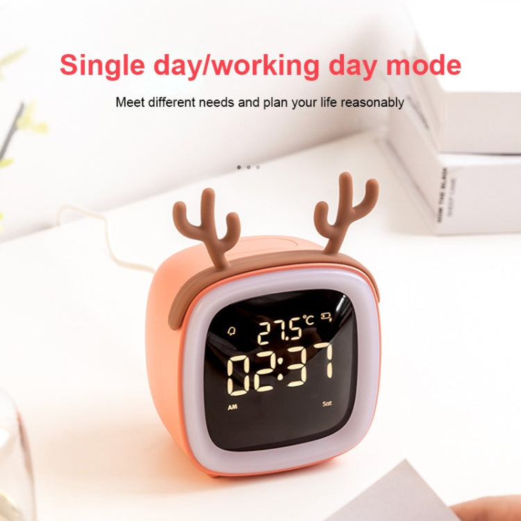 Cartoon Deer Shape Children Snooze Multifunctional USB Rechargeable Student LED Alarm Clock(Blue) - free shipping - PMc TechLife - Order now!