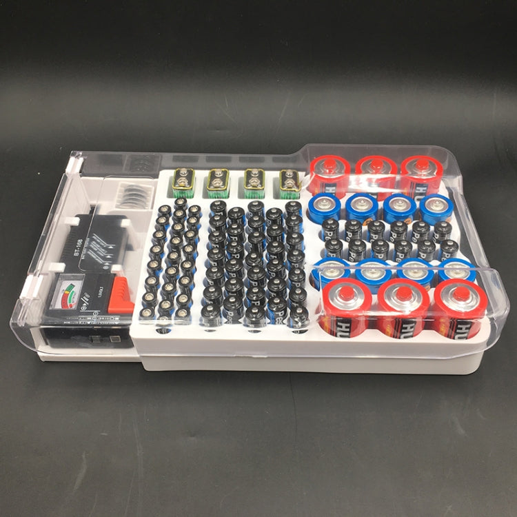 JK-19070823 Battery Storage Box With Battery Capacity Tester(white) - Battery & Resistance Tester by PMC TechLife | Online Shopping South Africa | PMC TechLife