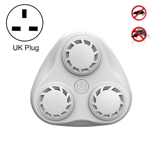 BG310 3-Horn Ultrasonic Automatic Frequency Conversion Mouse Repeller/Insect Repellent/Mosquito Repellent, Product specifications: UK Plug 220V(White) - Repellents by PMC Jewellery | Online Shopping South Africa | PMC Jewellery | Buy Now Pay Later Mobicred