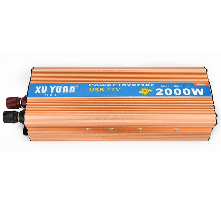 XUYUAN 2000W Inverter with USB Positive And Negative Reverse Connection Protection, Specification: Gold 24V to 220V - Modified Square Wave by PMC Jewellery | Online Shopping South Africa | PMC Jewellery | Buy Now Pay Later Mobicred