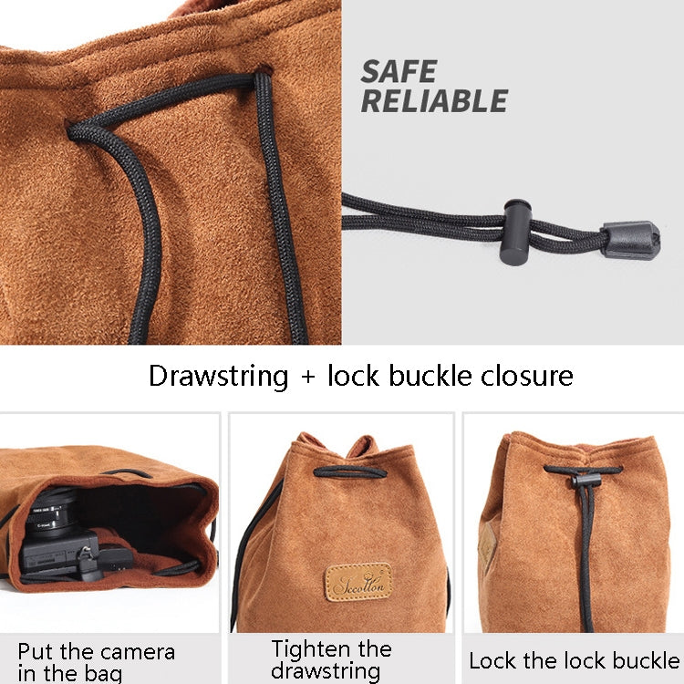 S.C.COTTON Liner Shockproof Digital Protection Portable SLR Lens Bag Micro Single Camera Bag Square Black L - Lens Bag by S.C.COTTON | Online Shopping South Africa | PMC TechLife | Buy Now Pay Later Mobicred