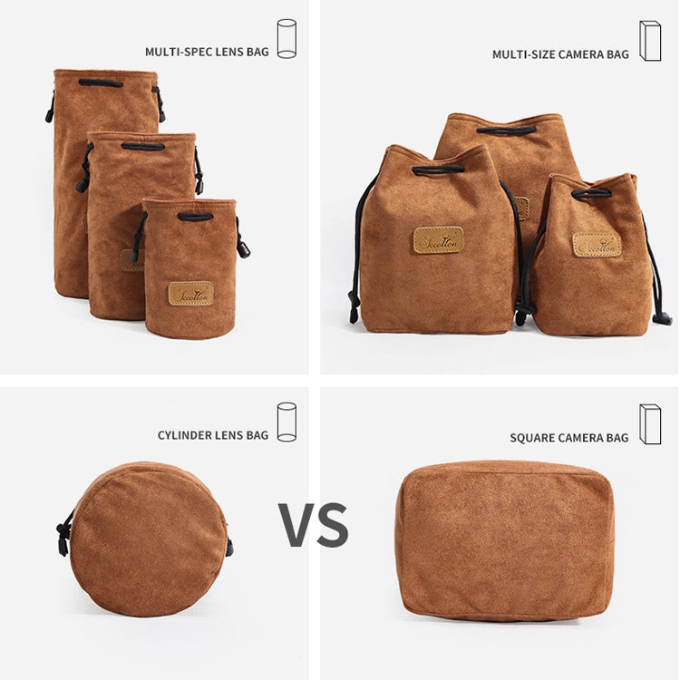 S.C.COTTON Liner Shockproof Digital Protection Portable SLR Lens Bag Micro Single Camera Bag Square Gray S - free shipping - PMC TechLife - Order now!