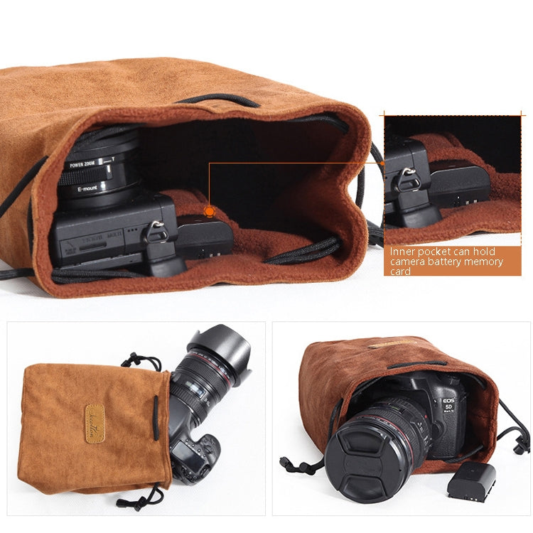 S.C.COTTON Liner Shockproof Digital Protection Portable SLR Lens Bag Micro Single Camera Bag Round Blue L - free shipping - PMC TechLife - Order now!