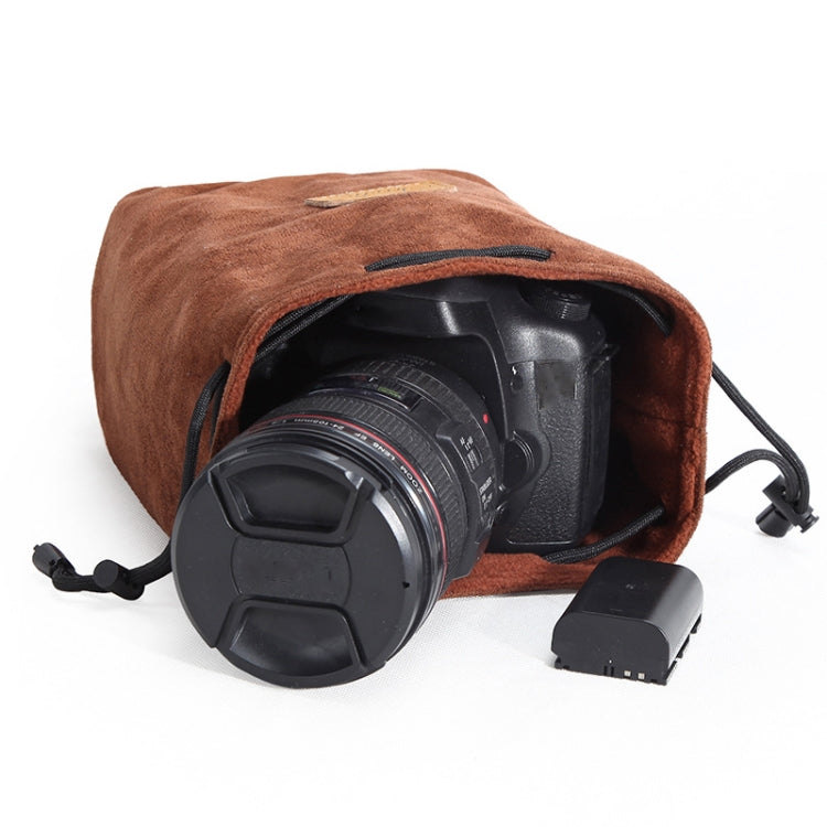 S.C.COTTON Liner Shockproof Digital Protection Portable SLR Lens Bag Micro Single Camera Bag Round Khaki S - free shipping - PMC TechLife - Order now!