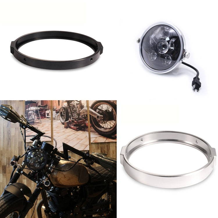 5.75 Inch Round Retro Headlight Ring Motorcycle Headlight Modification Parts(Silver) - Others by PMC TechLife | Online Shopping South Africa | PMC TechLife | Buy Now Pay Later Mobicred