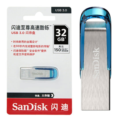 SanDisk CZ73 USB 3.0 High Speed Metal U Disk, Capacity: 32GB(Blue) - USB Flash Drives by SanDisk | Online Shopping South Africa | PMC Jewellery | Buy Now Pay Later Mobicred