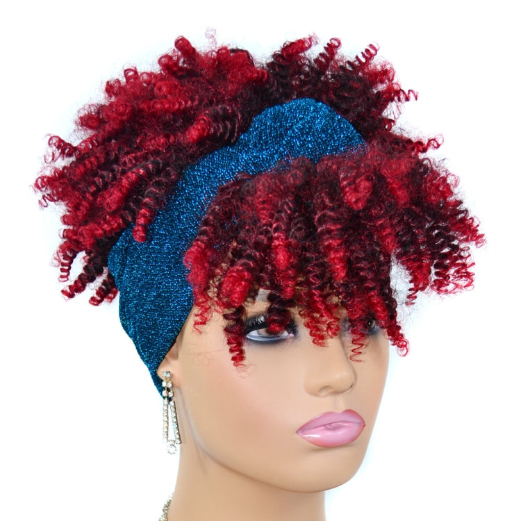 Headscarf Wig Black Gradient Small Curly Wig Explosive Headgear, Colour: 4.TJA5-1B# - free shipping - PMC TechLife - Order now!
