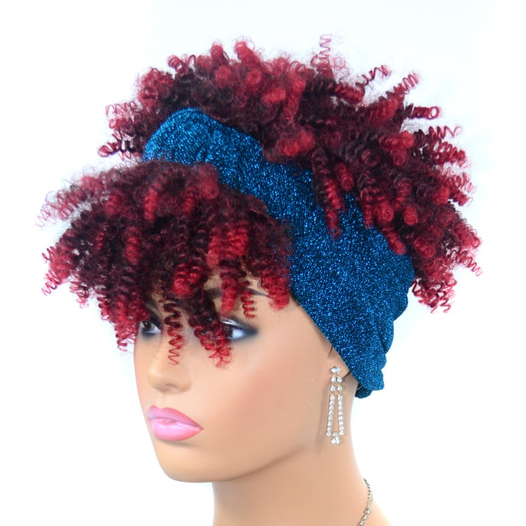 Headscarf Wig Black Gradient Small Curly Wig Explosive Headgear, Colour: 5.TJB0-1BT60B# - free shipping - PMC TechLife - Order now!