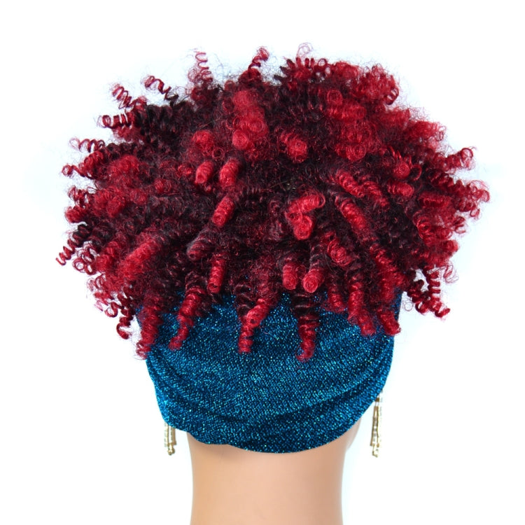 Headscarf Wig Black Gradient Small Curly Wig Explosive Headgear, Colour: 12.TJG1-1B# - free shipping - PMC TechLife - Order now!