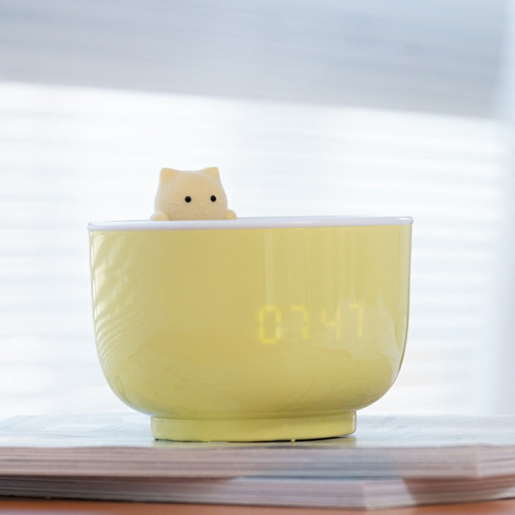 Cat Alarm Clock Night Light 2W LED Rechargeable Adjustable Children Bedroom Bedside Light(Beige) - Night Lights by PMc TechLife | Online Shopping South Africa | PMc TechLife | Buy Now Pay Later Mobicred