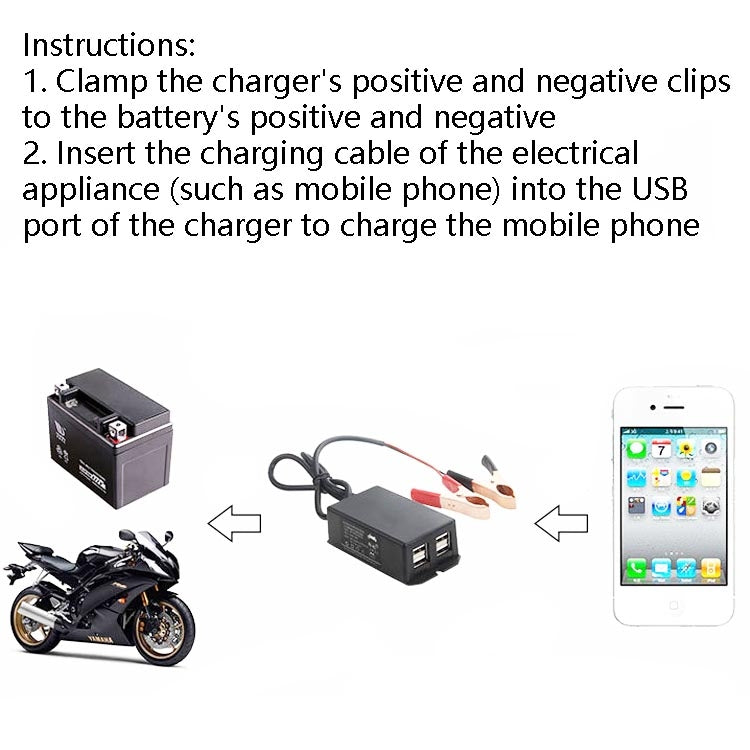 12/24V 4 USB Interface Motorcycle Car Mobile Phone Charger - Battery Charger by PMC Jewellery | Online Shopping South Africa | PMC Jewellery | Buy Now Pay Later Mobicred