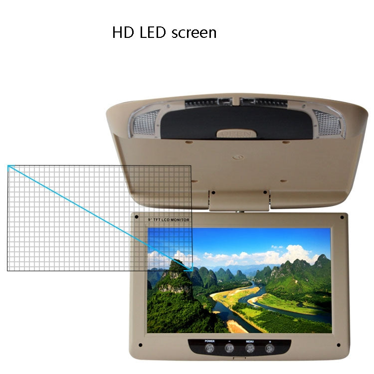 9 Inch Car HD Car Reversing Display Car Ceiling Display(Beige) - Car Monitor by PMC TechLife | Online Shopping South Africa | PMC TechLife | Buy Now Pay Later Mobicred