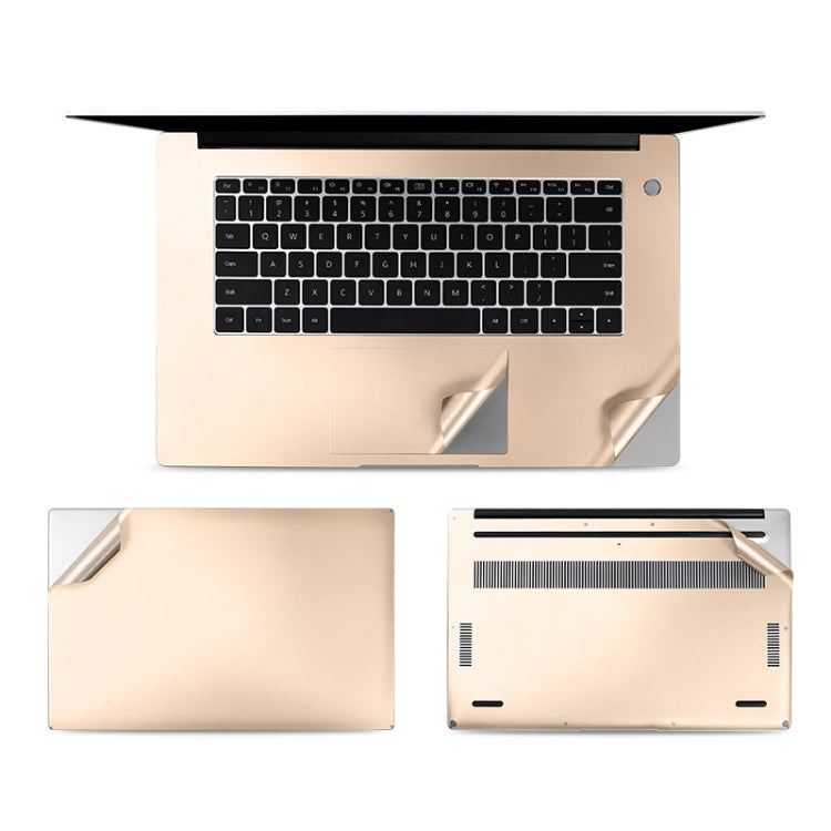 JRC 4 In 1 0.2mm Metal Texture Upper Cover Film + Bottom Cover Film + Full-Support Film + Touchpad Film Laptop Body Protective Film Sticker Set For Huawei MateBook D 15.6 inch (Champagne Gold) - Protector Sticker by JRC | Online Shopping South Africa | PMC Jewellery | Buy Now Pay Later Mobicred