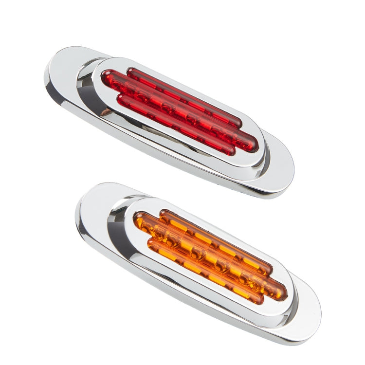 12-24V 16 LEDs Electroplating Side Lights Side Tail Lights Cargo Truck Modification Light, Colour: Red (2 Lines Always Bright) - Warning Lights by PMC TechLife | Online Shopping South Africa | PMC TechLife | Buy Now Pay Later Mobicred