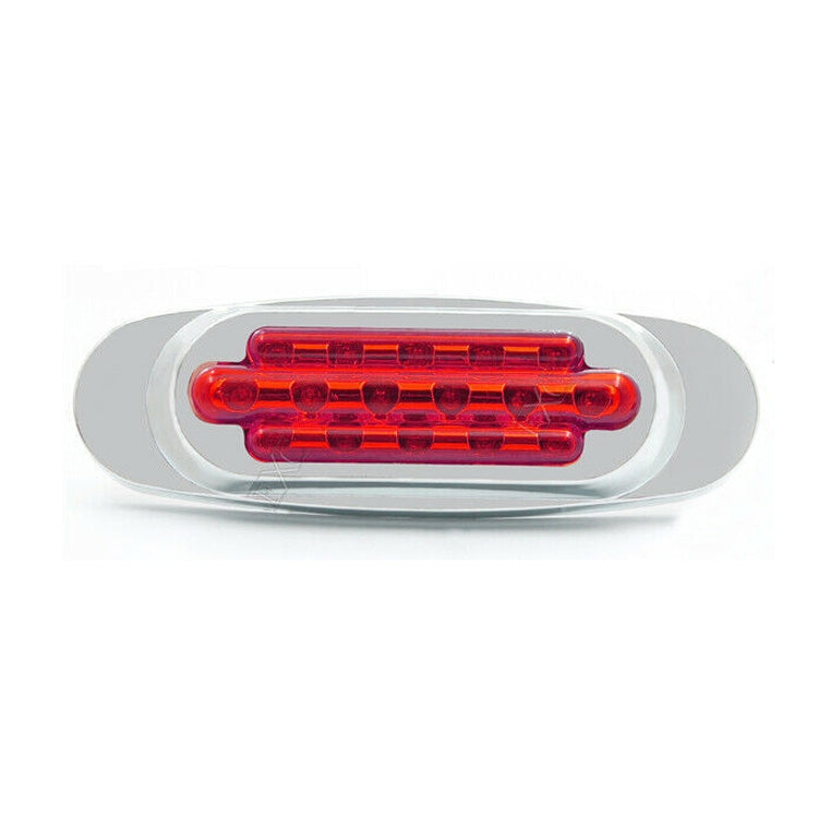 12-24V 16 LEDs Electroplating Side Lights Side Tail Lights Cargo Truck Modification Light, Colour: Red (High and Low Light 3 Lines) - Warning Lights by PMC TechLife | Online Shopping South Africa | PMC TechLife | Buy Now Pay Later Mobicred