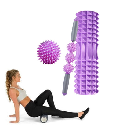 3 in 1 Eva Foam Roller Hollow Muscle Relaxation Roller Yoga Column Set, Length: 45cm (Purple Crescent) - Massage & Relaxation by PMC Jewellery | Online Shopping South Africa | PMC Jewellery