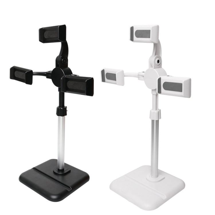 Telescopic Adjustment Live Frame Desktop Tablet Mobile Phone Bracket, Specification: K06 Three-seat (White) - Stand by PMC TechLife | Online Shopping South Africa | PMC TechLife | Buy Now Pay Later Mobicred