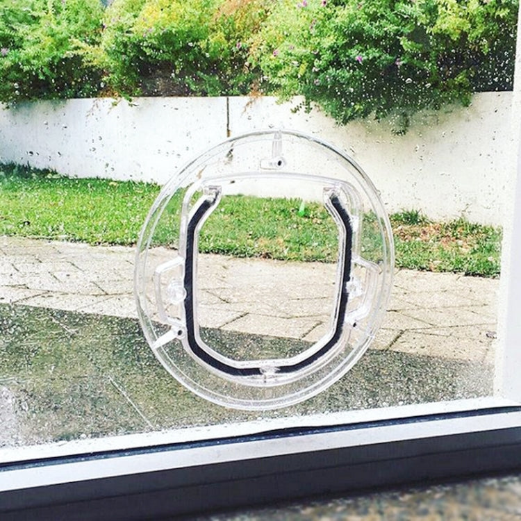 Pet Supplies PC Material Round Glass Door Cat Puppy Door Hole(Transparent) - Pet Screen Doors by PMC Jewellery | Online Shopping South Africa | PMC Jewellery