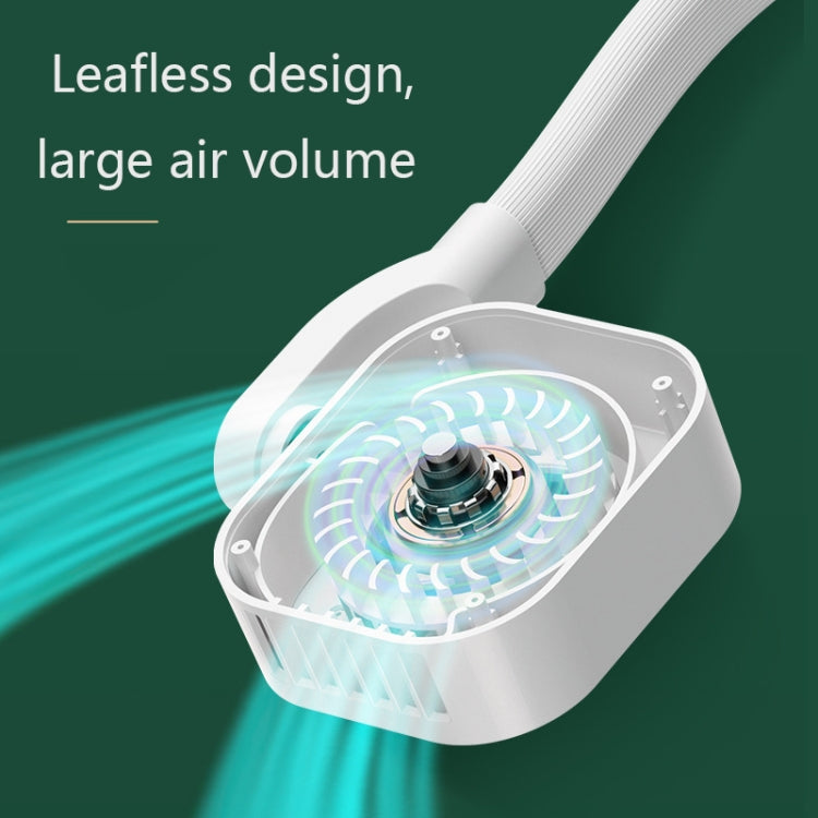 G2 Hanging Neck Leafless Fan Outdoor Student Sports Mini USB Silent Fan, Colour: 2000MAH Night Green - Electric Fans by PMC Jewellery | Online Shopping South Africa | PMC Jewellery | Buy Now Pay Later Mobicred