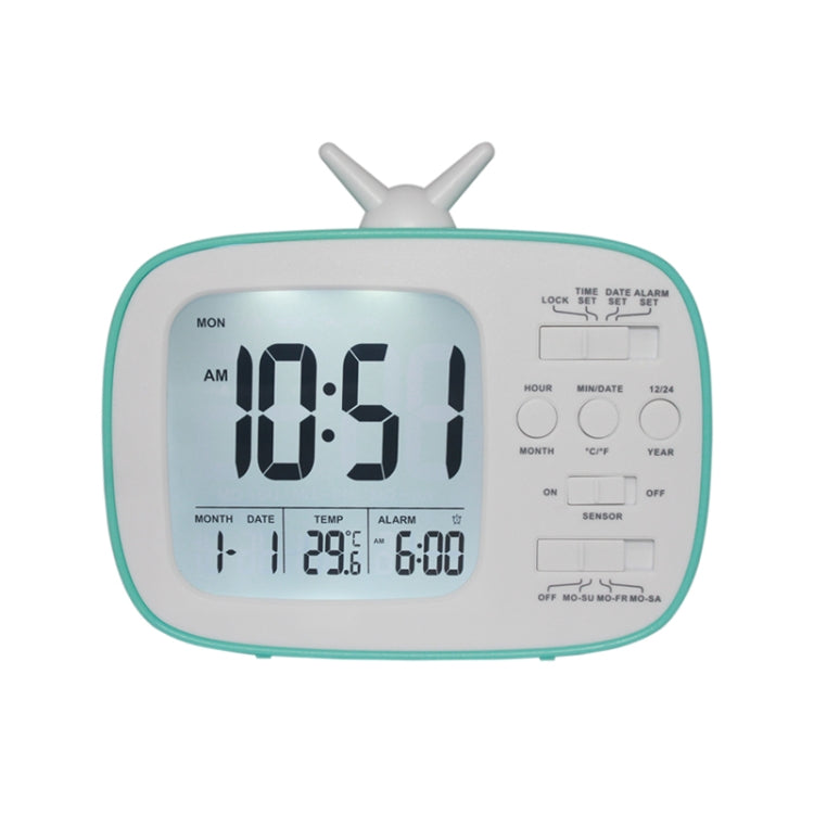 G179 Retro TV Alarm Clock Student Dormitory Bed Electronic Clock(Blue English Version) - Novelty Clock by PMc TechLife | Online Shopping South Africa | PMc TechLife | Buy Now Pay Later Mobicred