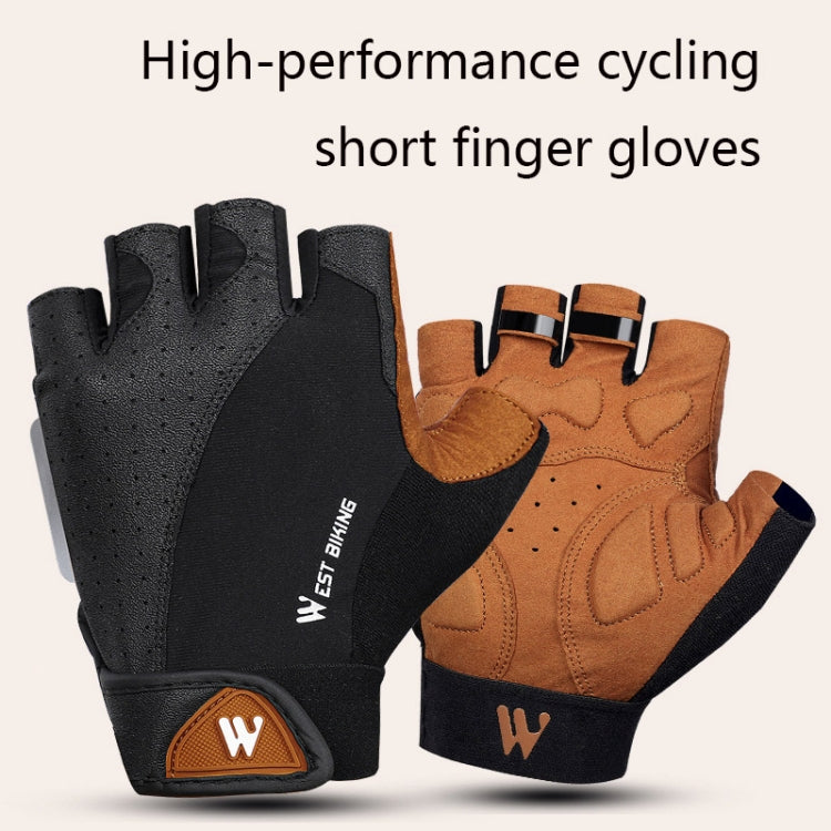 WEST BIKING YP0211196 Half-Finger Shock-Absorbing Anti-Skid Motorcycle Bike Gloves Riding Equipment, Size: S(Black Yellow) - Cycling Gloves by WEST BIKING | Online Shopping South Africa | PMC TechLife | Buy Now Pay Later Mobicred