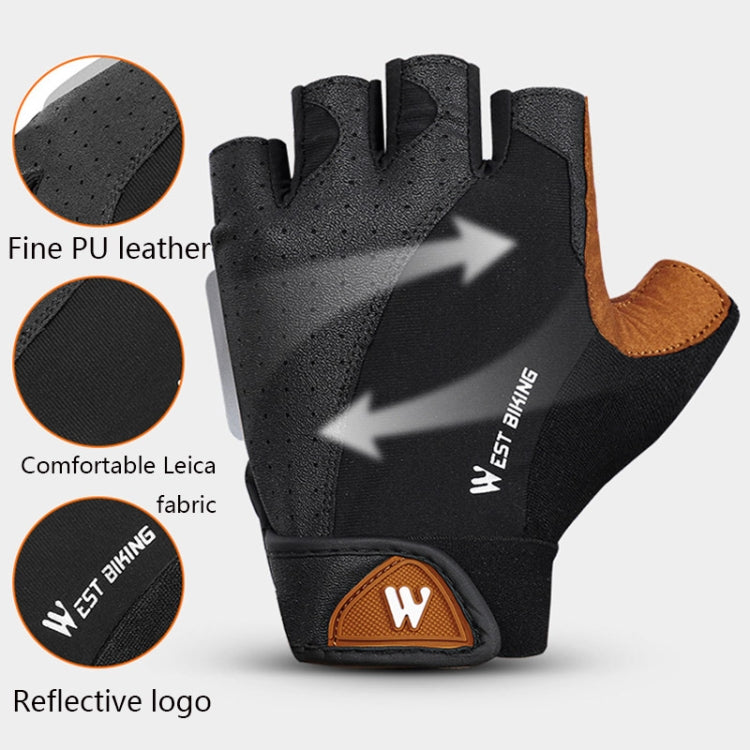 WEST BIKING YP0211196 Half-Finger Shock-Absorbing Anti-Skid Motorcycle Bike Gloves Riding Equipment, Size: L(Black Yellow) - free shipping - PMC TechLife - Order now!