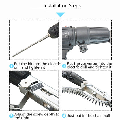 JieLi Chain Belt Screw Converter Electric Screwdriver On Gypsum Board Tool With 50 Chains Strap - Screws by PMC Jewellery | Online Shopping South Africa | PMC Jewellery