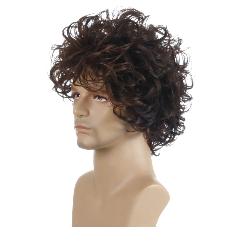 Men Fluffy Short Curly Wig Sets(Black Brown) - free shipping - PMC TechLife - Order now!