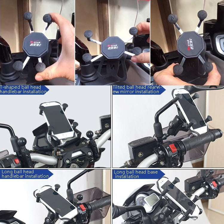 N-STAR N002 Motorcycle Bicycle Mobile Phone Bracket Riding Equipment(Large Long Ball Head) - Holders by N-STAR | Online Shopping South Africa | PMC Jewellery | Buy Now Pay Later Mobicred