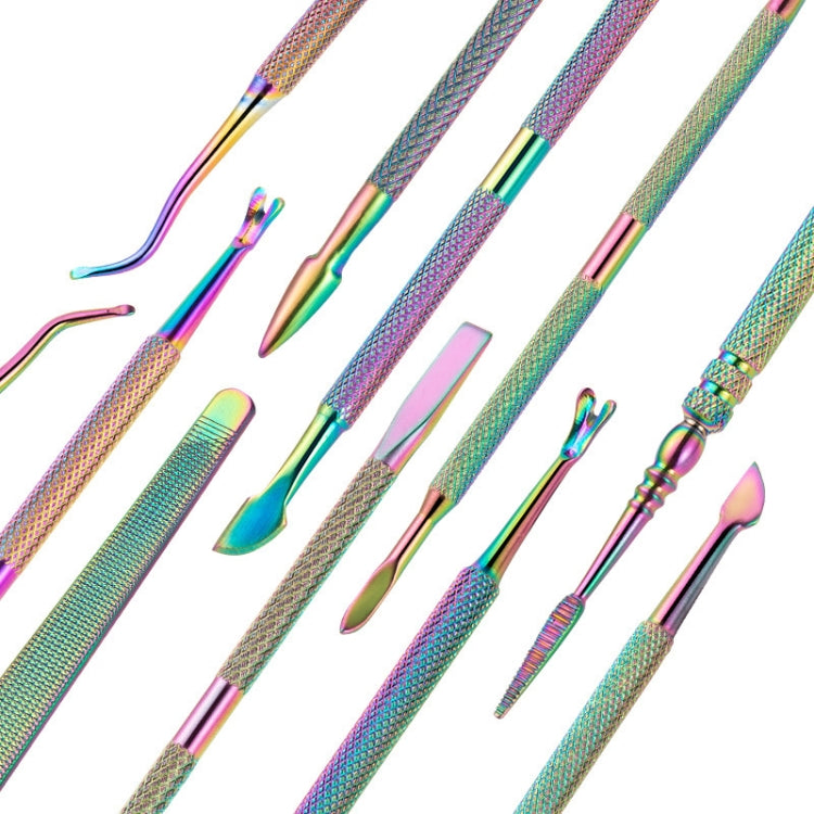 14 In 1 FABIYAN Color Titanium Nail Art Tool Set Dead Skin Shears Steel Push Nail File Pliers - Nail Clipper by PMC Jewellery | Online Shopping South Africa | PMC Jewellery | Buy Now Pay Later Mobicred