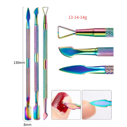 14 In 1 FABIYAN Color Titanium Nail Art Tool Set Dead Skin Shears Steel Push Nail File Pliers - Nail Clipper by PMC Jewellery | Online Shopping South Africa | PMC Jewellery | Buy Now Pay Later Mobicred