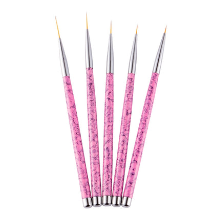 5 in 1 7/9/11/15 / 20mm Nail Art Draw Line Pen Nails Painted Brush - Nail Art Equipment by PMC Jewellery | Online Shopping South Africa | PMC Jewellery | Buy Now Pay Later Mobicred