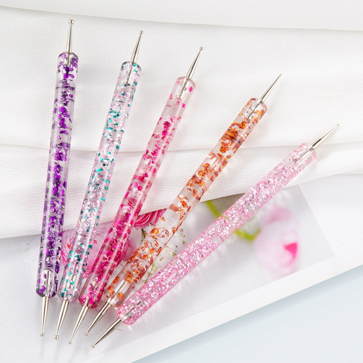 5 In 1 Nail Double-Headed Drill Pen Acrylic Transparent Pole Nail Tool - free shipping - PMC Jewellery - Order now!