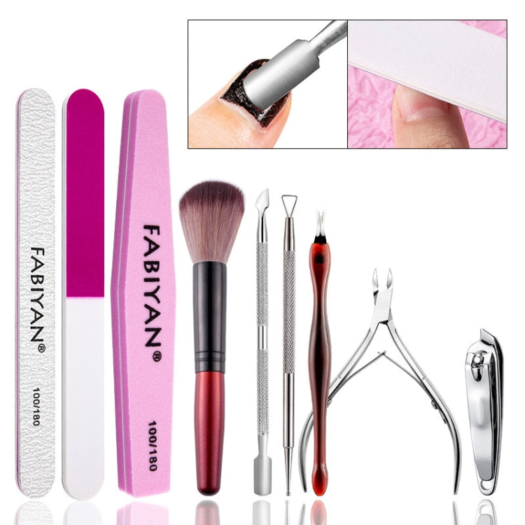 FABIYAN Nail Art Tool Set Manicure Disarm Tool Set, Specification: 9-piece Set - Nail Art Equipment by FABIYAN | Online Shopping South Africa | PMC Jewellery | Buy Now Pay Later Mobicred