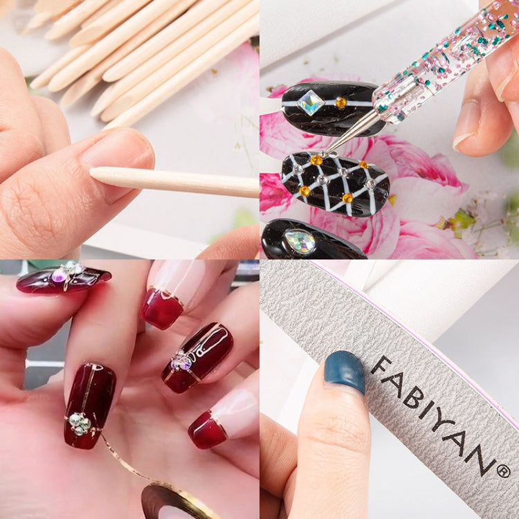 FABIYAN Nail Brush Nail Piece Set Nail Art Polishing Supplies Set, Specification: Transparent Small Set - Nail Art Equipment by FABIYAN | Online Shopping South Africa | PMC Jewellery | Buy Now Pay Later Mobicred