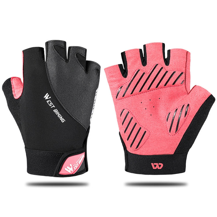 WEST BIKING YP0211210 Mountain Cycling Gloves Half Finger Breathable Anti-Slip Gloves Riding Equipment, Size: M(Pink) - Cycling Gloves by WEST BIKING | Online Shopping South Africa | PMC TechLife | Buy Now Pay Later Mobicred