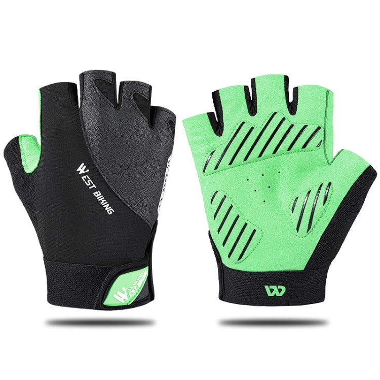 WEST BIKING YP0211210 Mountain Cycling Gloves Half Finger Breathable Anti-Slip Gloves Riding Equipment, Size: M(Light Green) - Cycling Gloves by WEST BIKING | Online Shopping South Africa | PMC TechLife | Buy Now Pay Later Mobicred