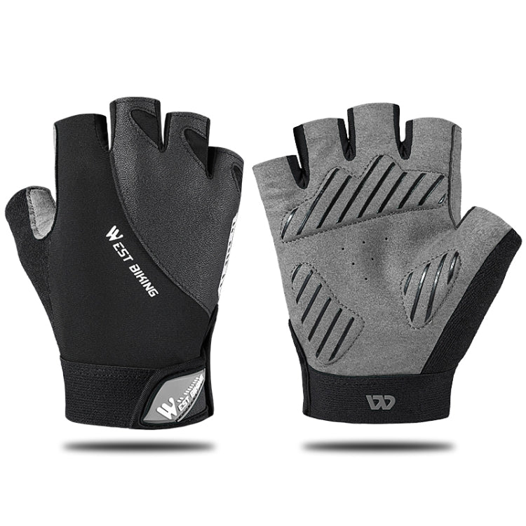 WEST BIKING YP0211210 Mountain Cycling Gloves Half Finger Breathable Anti-Slip Gloves Riding Equipment, Size: XL(Dark Grey) - Cycling Gloves by WEST BIKING | Online Shopping South Africa | PMC TechLife | Buy Now Pay Later Mobicred