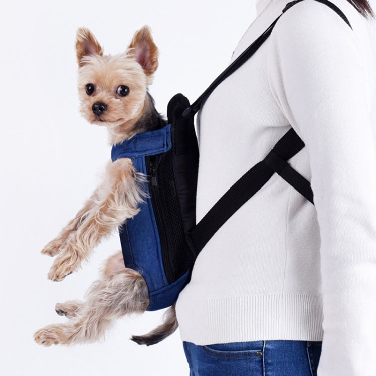Dog Going Out Foldable On Chest Backpack Pet Carrier Bag, Colour: Blue Denim (Four Seasons)(S) - Pet Bags by PMC TechLife | Online Shopping South Africa | PMC TechLife
