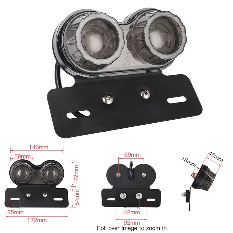 Motorcycle Modified Retro LED Integrated Rear Taillight Brake Light(Smoked Black Shell) - Signal Lights by PMC TechLife | Online Shopping South Africa | PMC TechLife | Buy Now Pay Later Mobicred