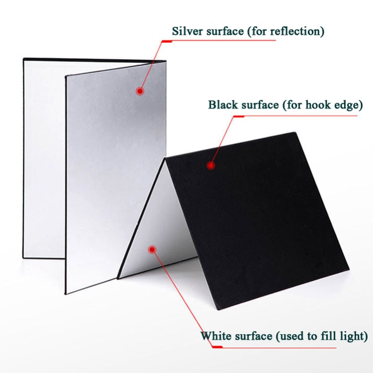 2 PCS 3-in-1 Reflective Board White + Black + Silver A4 Cardboard Folding Light Diffuser Board - free shipping - PMC TechLife - Order now!
