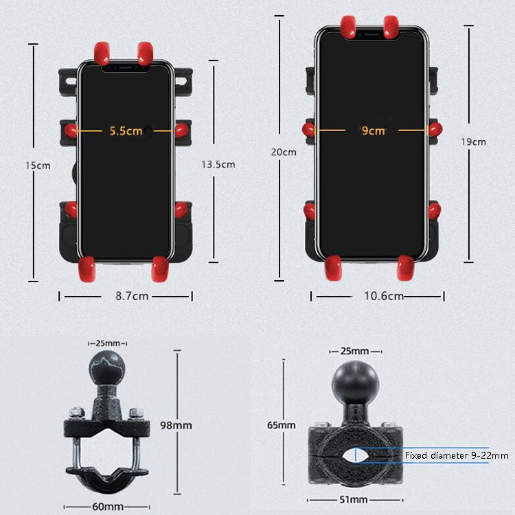 Motorcycle Metal Navigation Mobile Phone Bracket,Style: Rearview Mirror Installation (Hand Twist) - Holder by PMC TechLife | Online Shopping South Africa | PMC TechLife | Buy Now Pay Later Mobicred