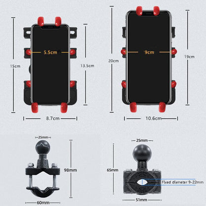 Motorcycle Metal Navigation Mobile Phone Bracket,Style: Thin Tube Fixation (Anti-theft) - Holder by PMC Jewellery | Online Shopping South Africa | PMC Jewellery | Buy Now Pay Later Mobicred