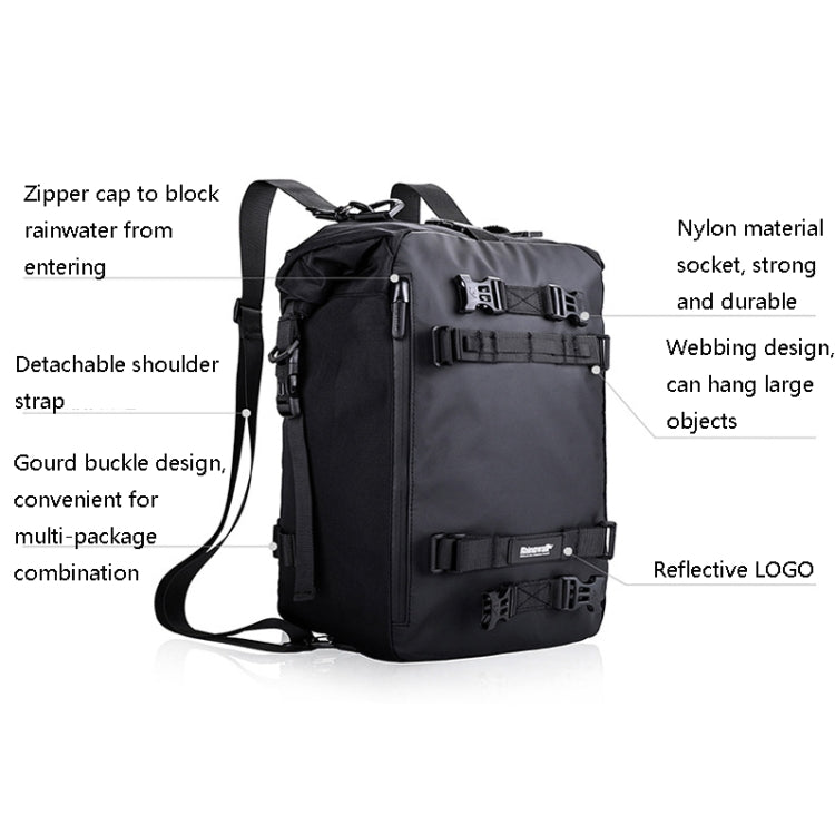 Rhinowalk Multi-Function Motorcycle Rear Seat Bag Combination Rear Shelf Pannier, Colour: Yellow 30L - free shipping - PMC TechLife - Order now!