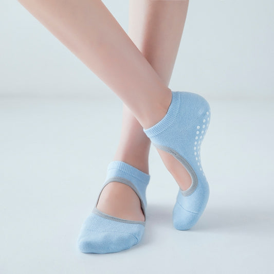 Backless Non-Slip Yoga Dance Socks Gym Indoor Floor Sports Socks, Size: 35-42(Light Blue) - Yoga Socks & Shoes by PMC Jewellery | Online Shopping South Africa | PMC Jewellery