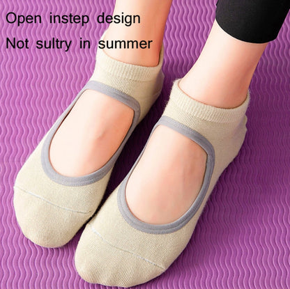 Backless Non-Slip Yoga Dance Socks Gym Indoor Floor Sports Socks, Size: 35-42(Light Blue) - Yoga Socks & Shoes by PMC Jewellery | Online Shopping South Africa | PMC Jewellery